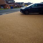Golden Resin Bound Driveway with Decorative Feature Border